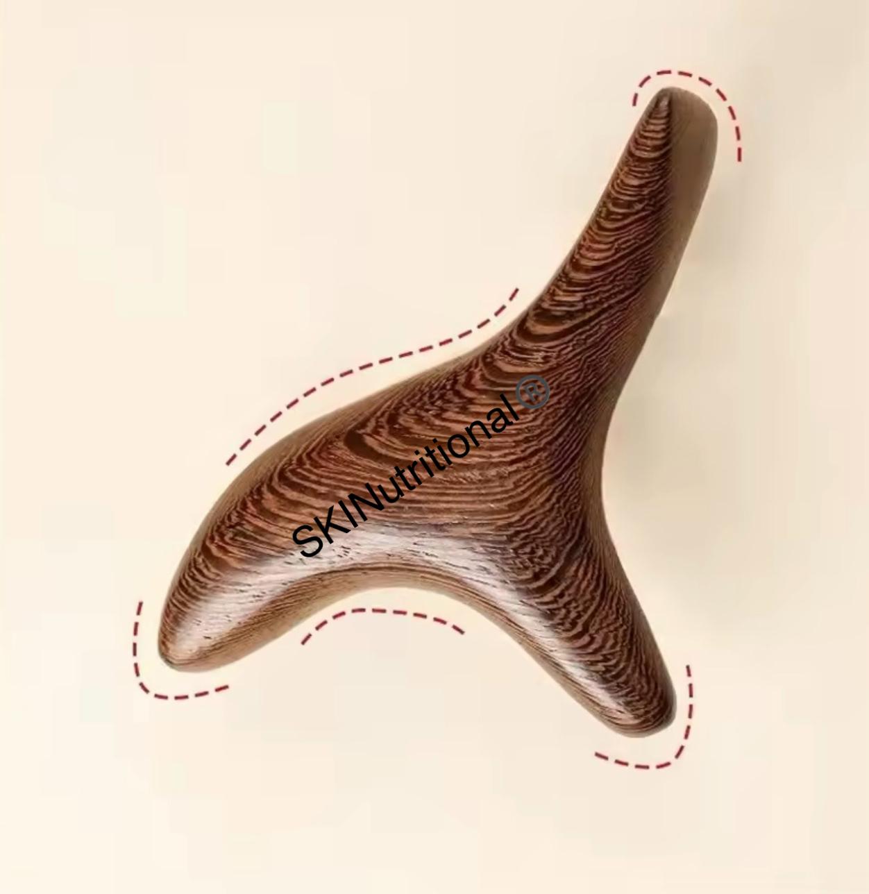 Age Delay SET- Age-Delay Treatment Oil & Age-Delay Body Oil with wooden massage tool in a jute pouch.
